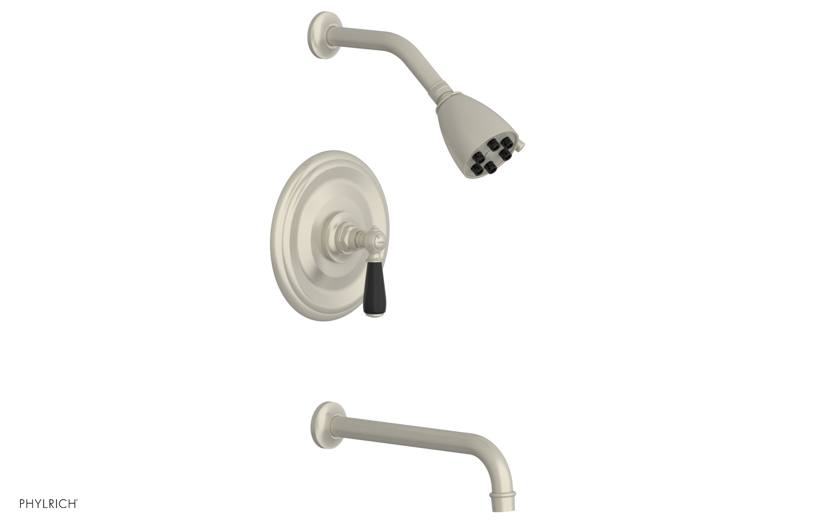 JAMESTOWN - 10" Pressure Balance Tub & Shower Set - Lever Handle with "Black" Accents 165-27-10