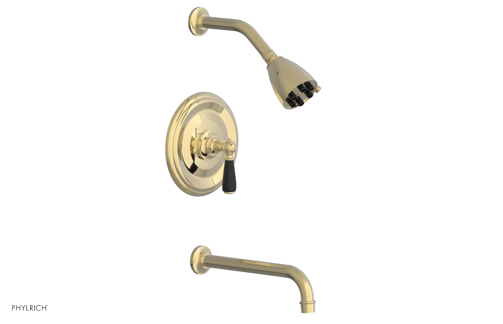 JAMESTOWN - 10" Pressure Balance Tub & Shower Set - Lever Handle with "Black" Accents 165-27-10