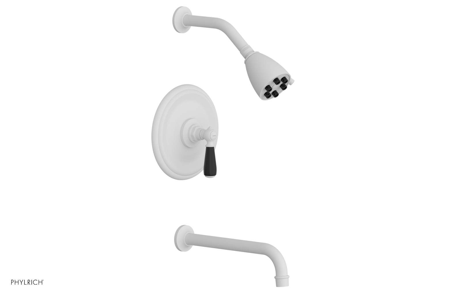 JAMESTOWN - 10" Pressure Balance Tub & Shower Set - Lever Handle with "Black" Accents 165-27-10