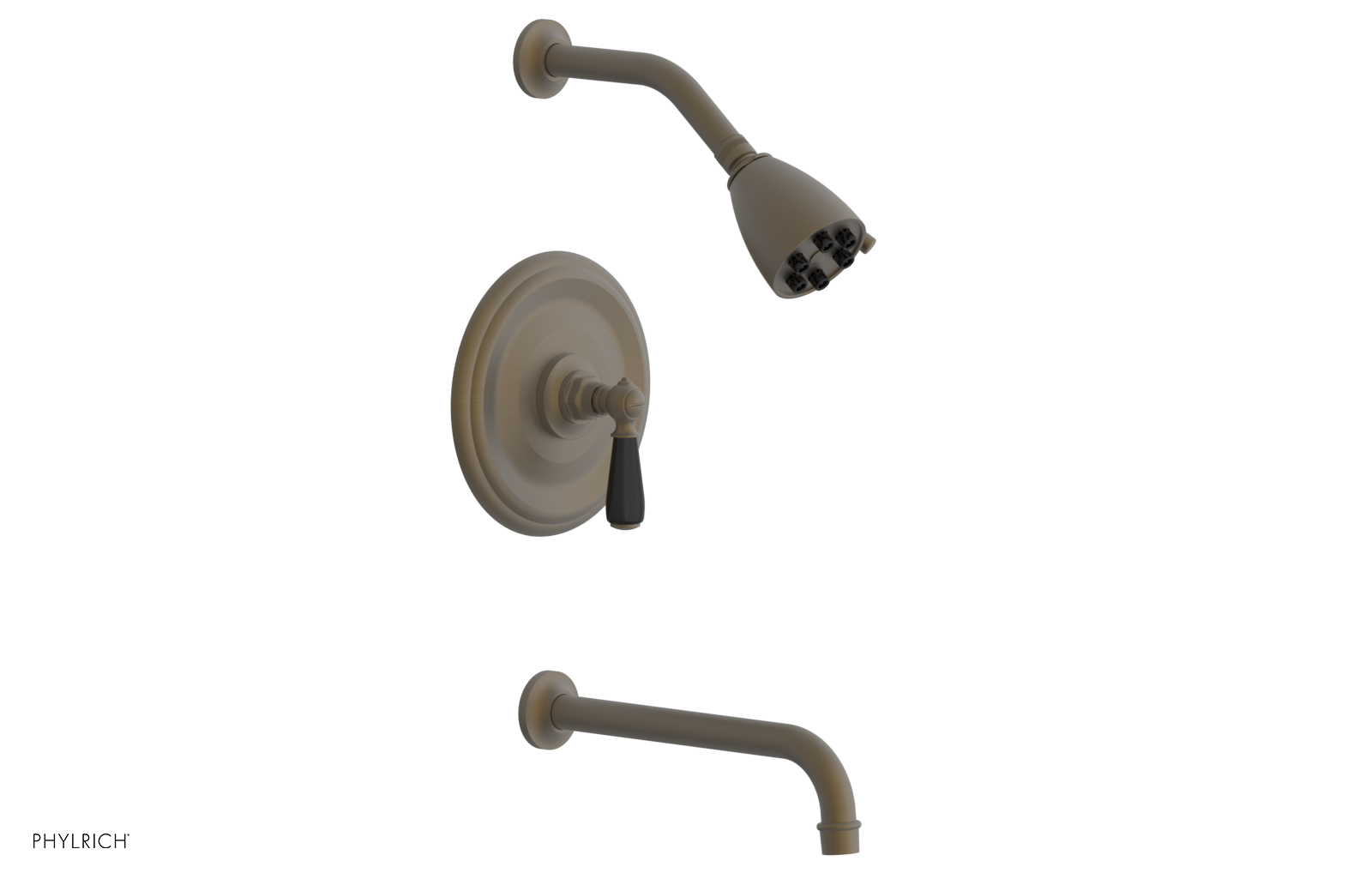 JAMESTOWN - 10" Pressure Balance Tub & Shower Set - Lever Handle with "Black" Accents 165-27-10