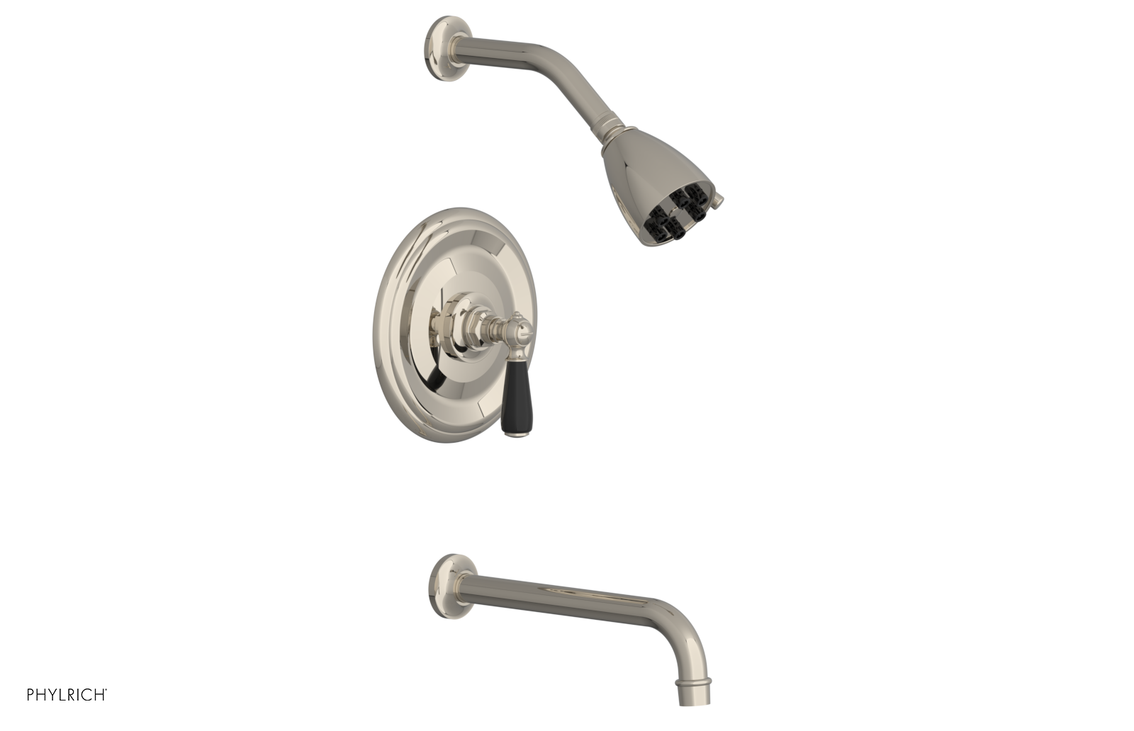 JAMESTOWN - 10" Pressure Balance Tub & Shower Set - Lever Handle with "Black" Accents 165-27-10
