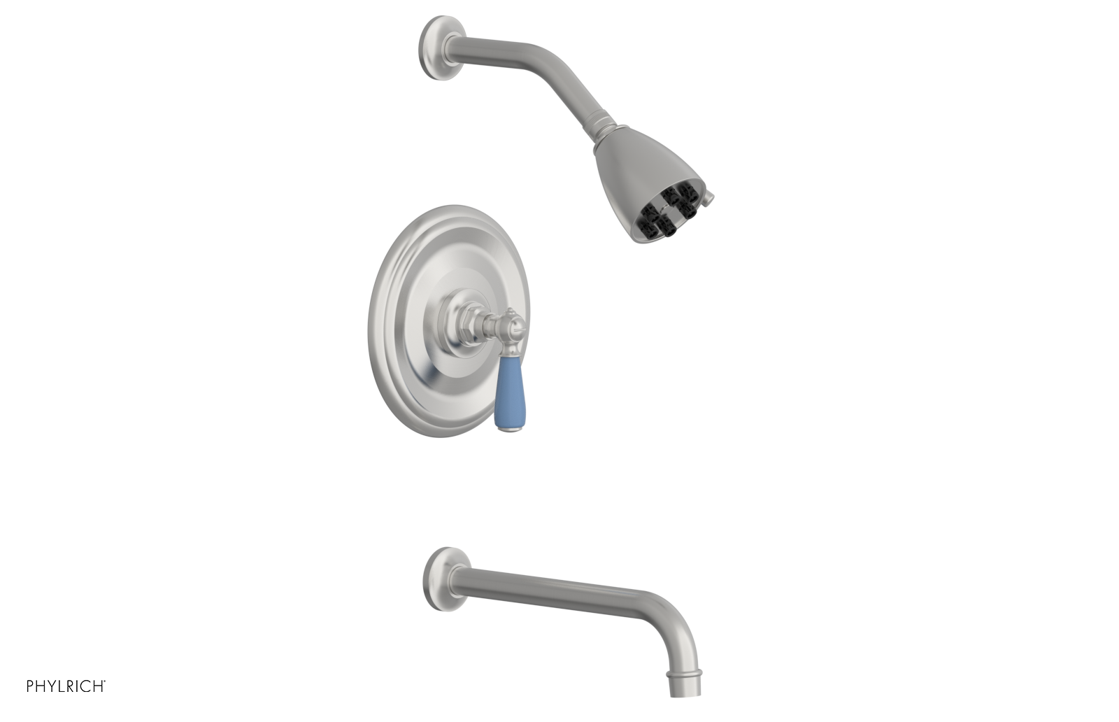 JAMESTOWN - 10" Pressure Balance Tub & Shower Set - Lever Handle with "Light Blue" Accents 165-27-10