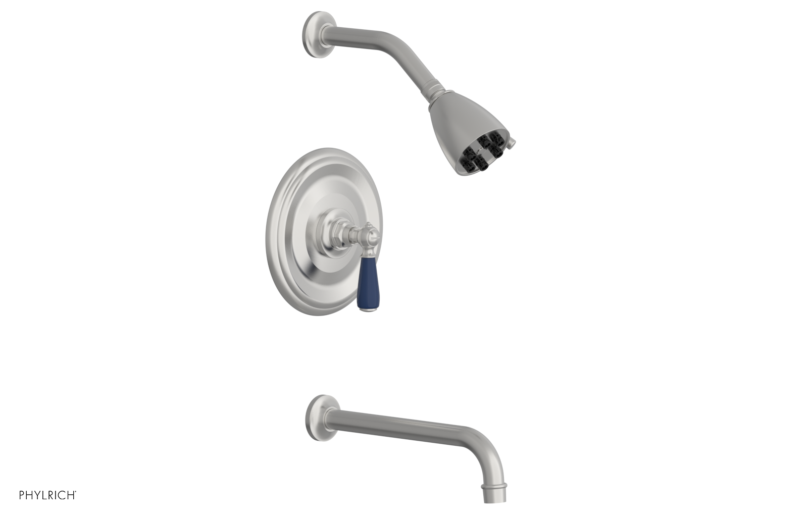 JAMESTOWN - 10" Pressure Balance Tub & Shower Set - Lever Handle with "Navy Blue" Accents 165-27-10