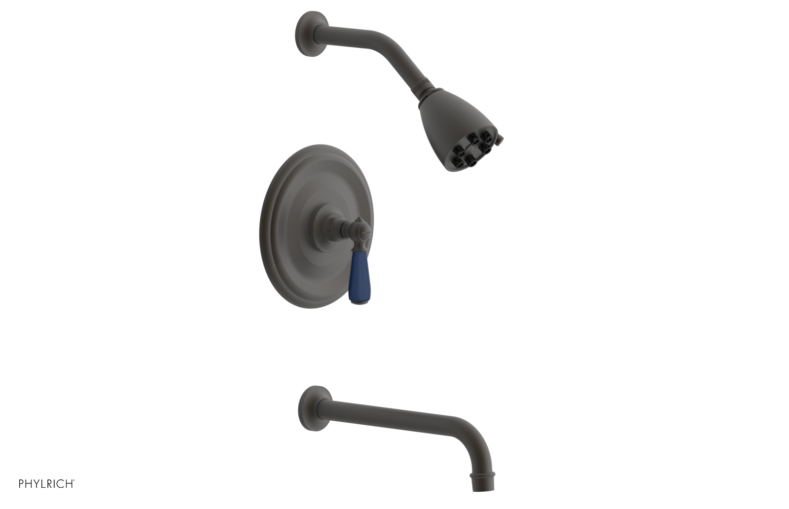 JAMESTOWN - 10" Pressure Balance Tub & Shower Set - Lever Handle with "Navy Blue" Accents 165-27-10