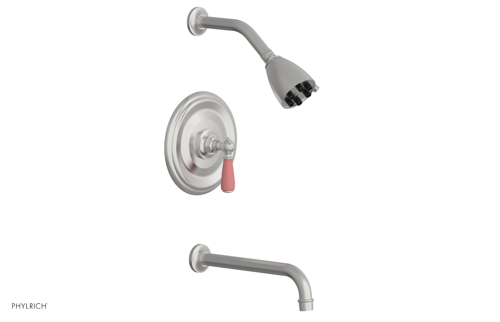JAMESTOWN - 10" Pressure Balance Tub & Shower Set - Lever Handle with "Pink" Accents 165-27-10