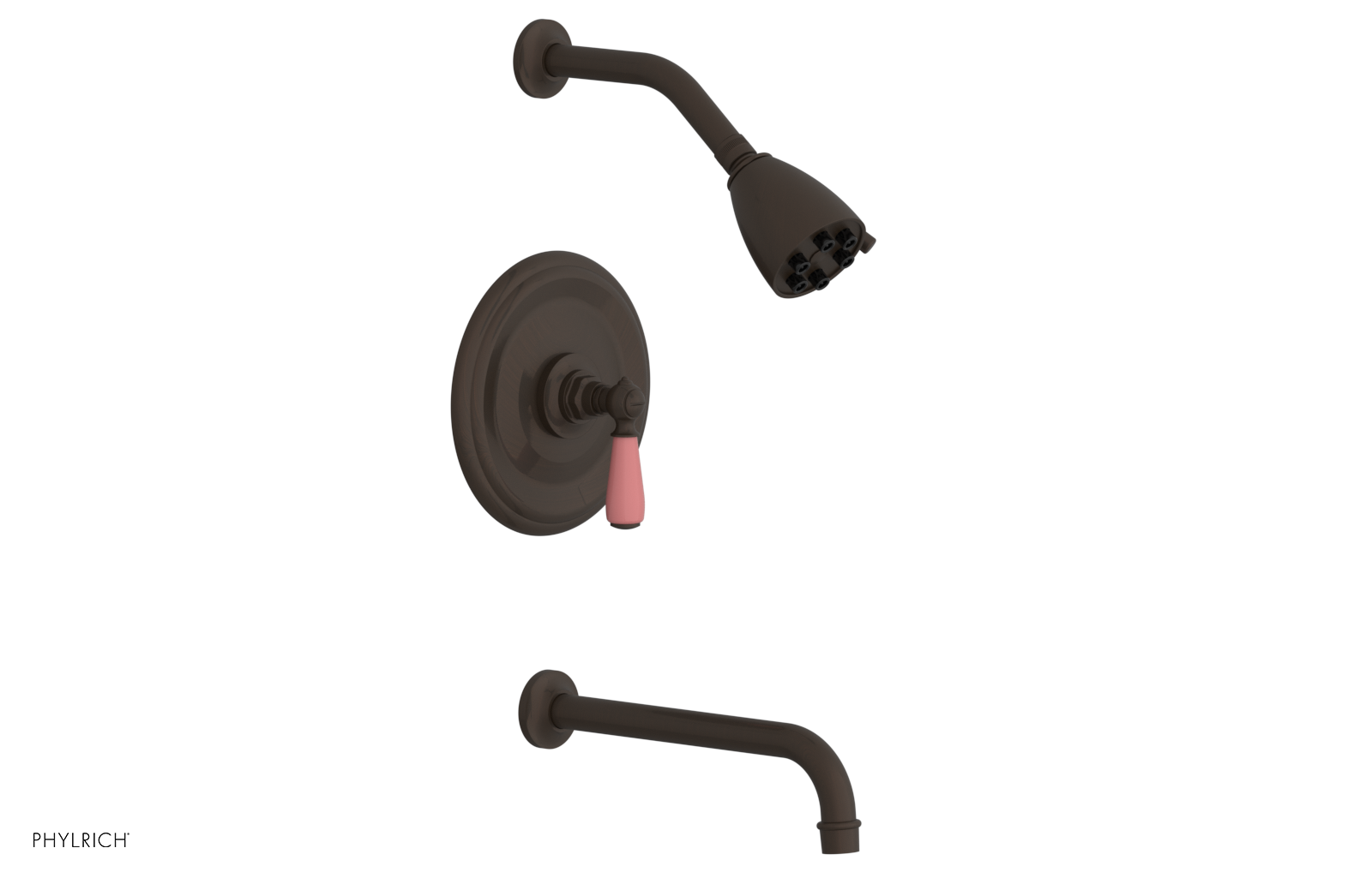 JAMESTOWN - 10" Pressure Balance Tub & Shower Set - Lever Handle with "Pink" Accents 165-27-10