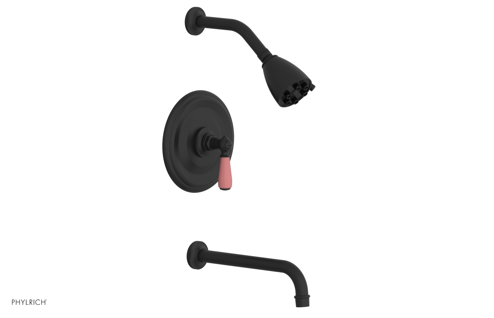 JAMESTOWN - 10" Pressure Balance Tub & Shower Set - Lever Handle with "Pink" Accents 165-27-10