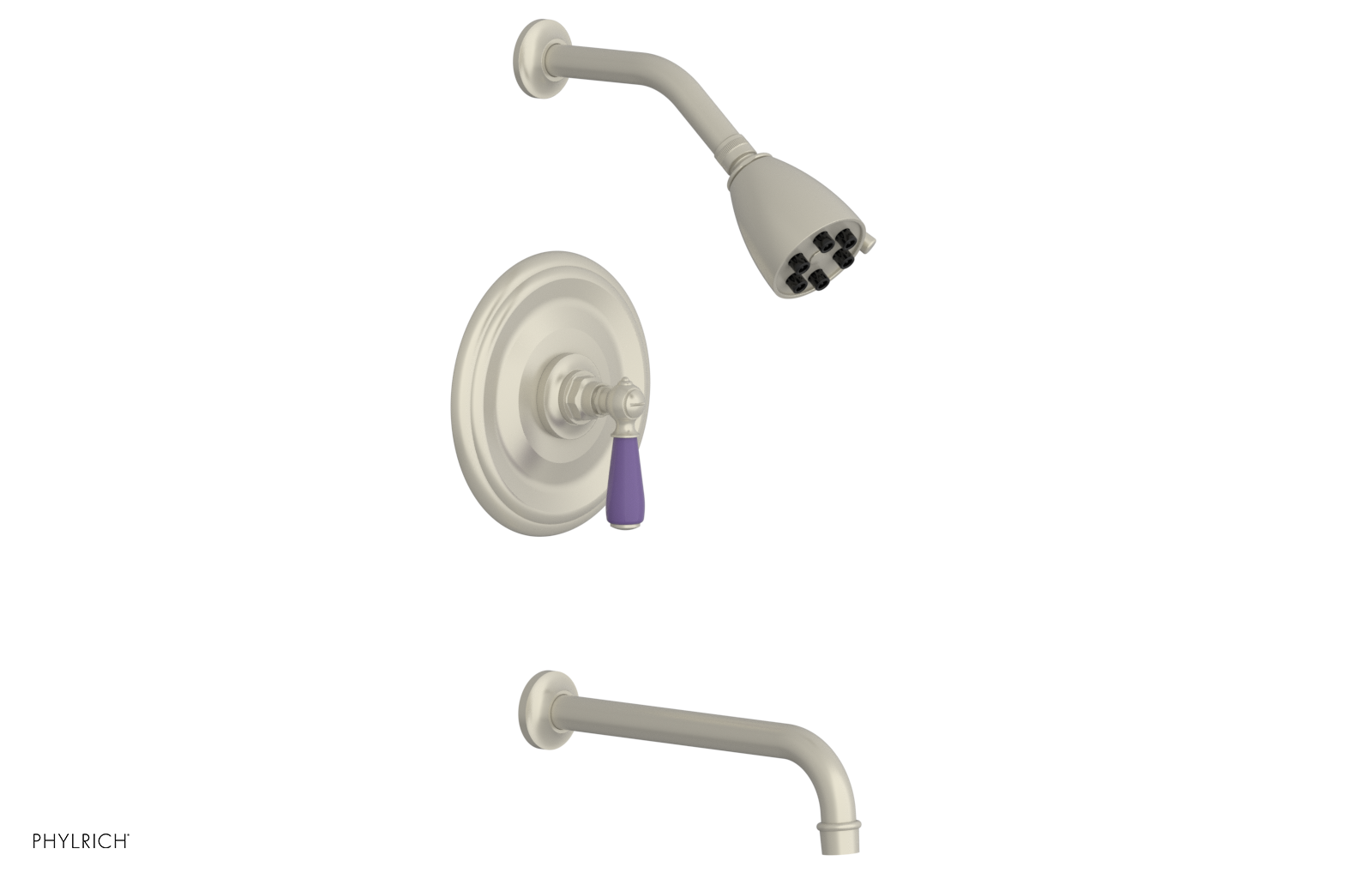 JAMESTOWN - 10" Pressure Balance Tub & Shower Set - Lever Handle with "Purple" Accents 165-27-10