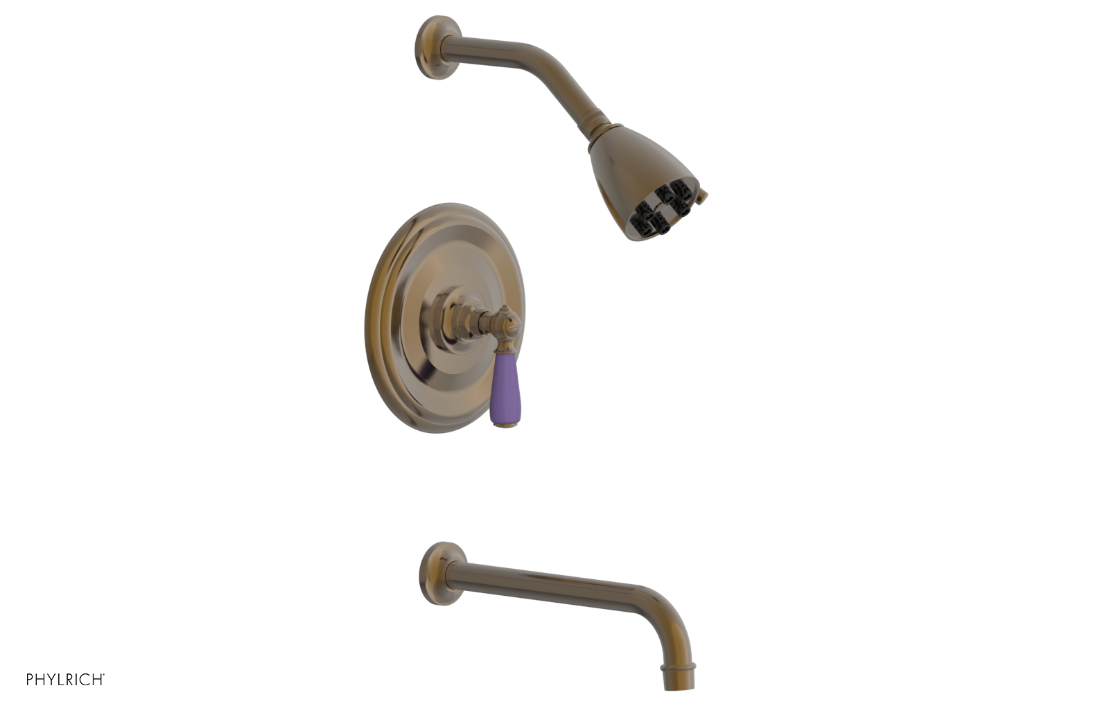 JAMESTOWN - 10" Pressure Balance Tub & Shower Set - Lever Handle with "Purple" Accents 165-27-10