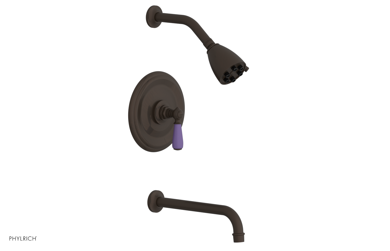 JAMESTOWN - 10" Pressure Balance Tub & Shower Set - Lever Handle with "Purple" Accents 165-27-10