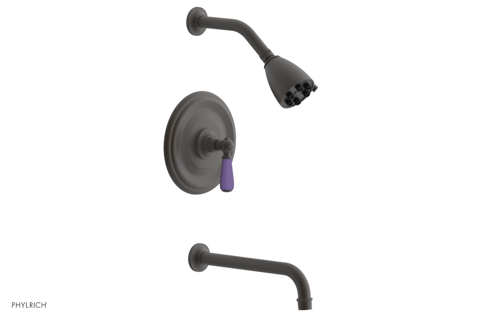 JAMESTOWN - 10" Pressure Balance Tub & Shower Set - Lever Handle with "Purple" Accents 165-27-10