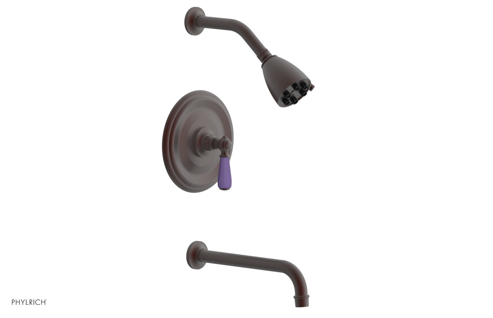 JAMESTOWN - 10" Pressure Balance Tub & Shower Set - Lever Handle with "Purple" Accents 165-27-10