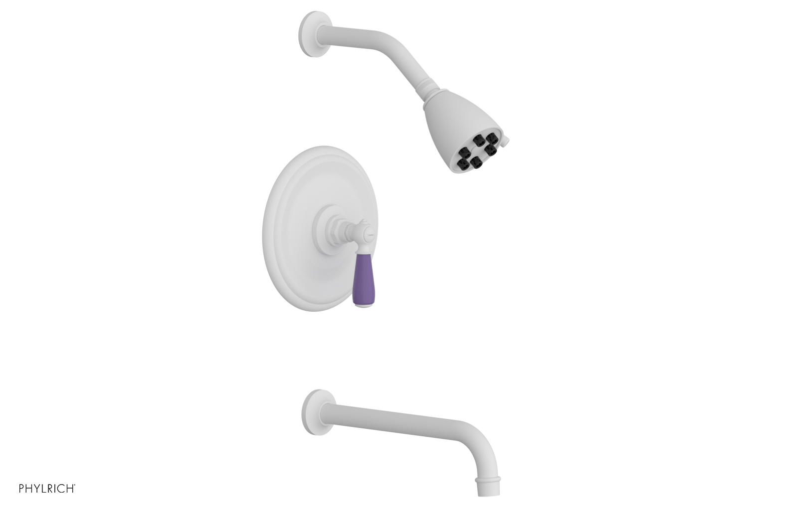 JAMESTOWN - 10" Pressure Balance Tub & Shower Set - Lever Handle with "Purple" Accents 165-27-10