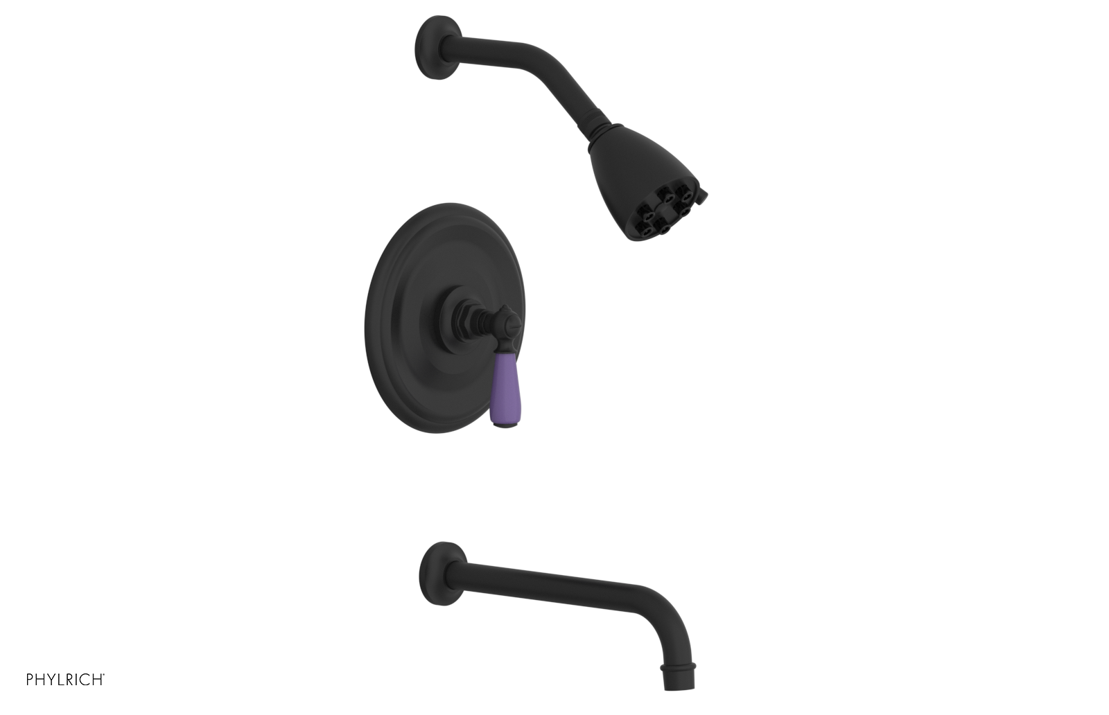 JAMESTOWN - 10" Pressure Balance Tub & Shower Set - Lever Handle with "Purple" Accents 165-27-10