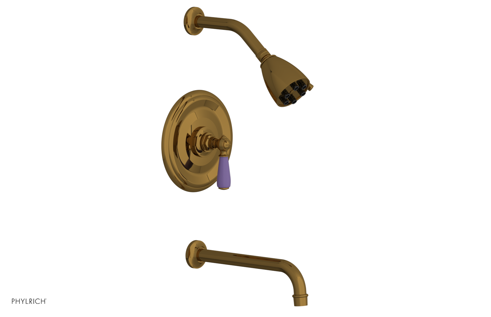 JAMESTOWN - 10" Pressure Balance Tub & Shower Set - Lever Handle with "Purple" Accents 165-27-10