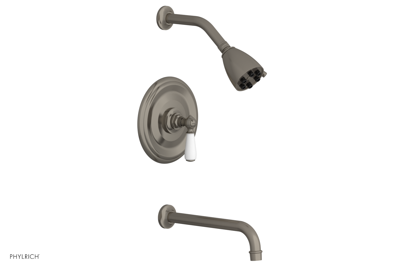 JAMESTOWN - 10" Pressure Balance Tub & Shower Set - Lever Handle with "White" Accents 165-27-10