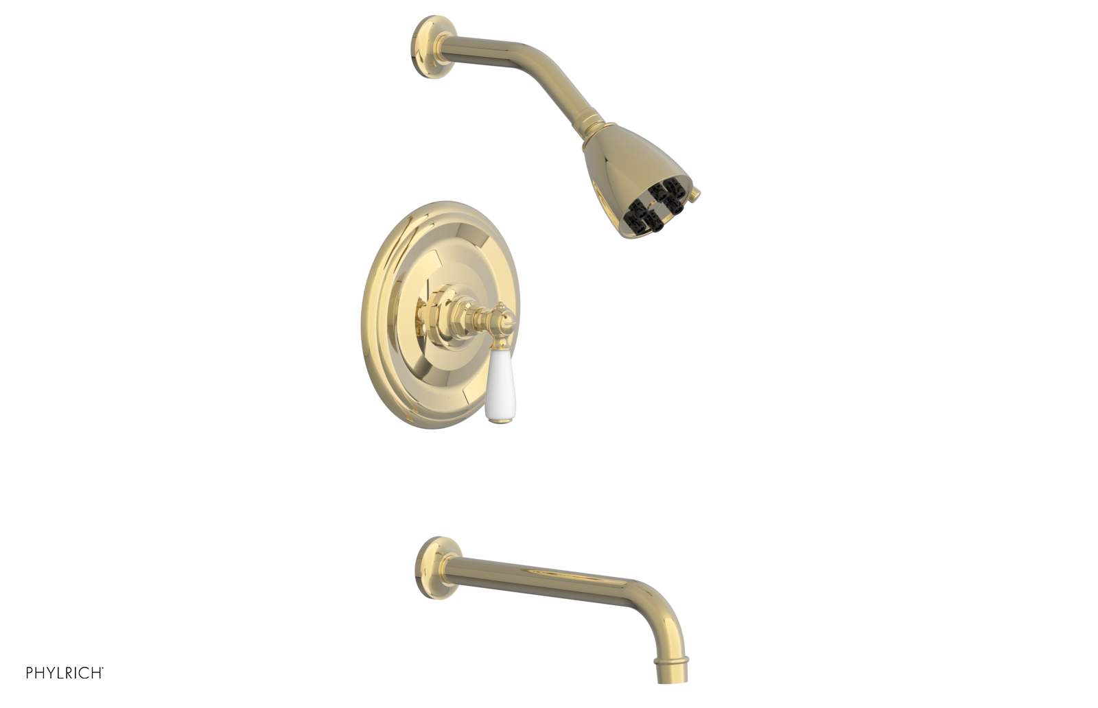 JAMESTOWN - 10" Pressure Balance Tub & Shower Set - Lever Handle with "White" Accents 165-27-10