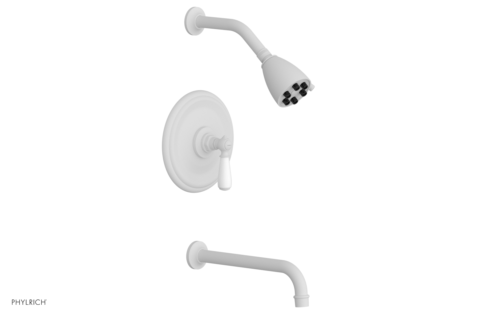 JAMESTOWN - 10" Pressure Balance Tub & Shower Set - Lever Handle with "White" Accents 165-27-10