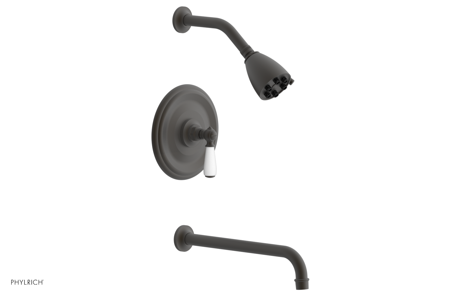 JAMESTOWN - 12" Pressure Balance Tub & Shower Set - Lever Handle with "White" Accents 165-27-12