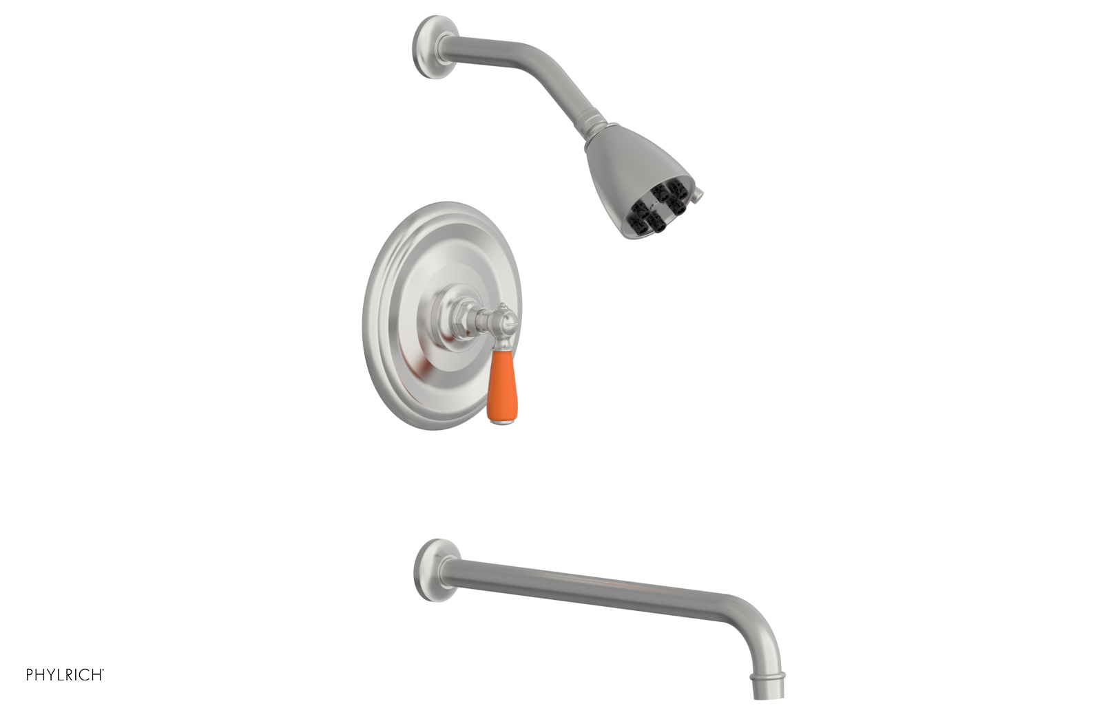 JAMESTOWN - 14" Pressure Balance Tub & Shower Set - Lever Handle with "Orange" Accents 165-27-14
