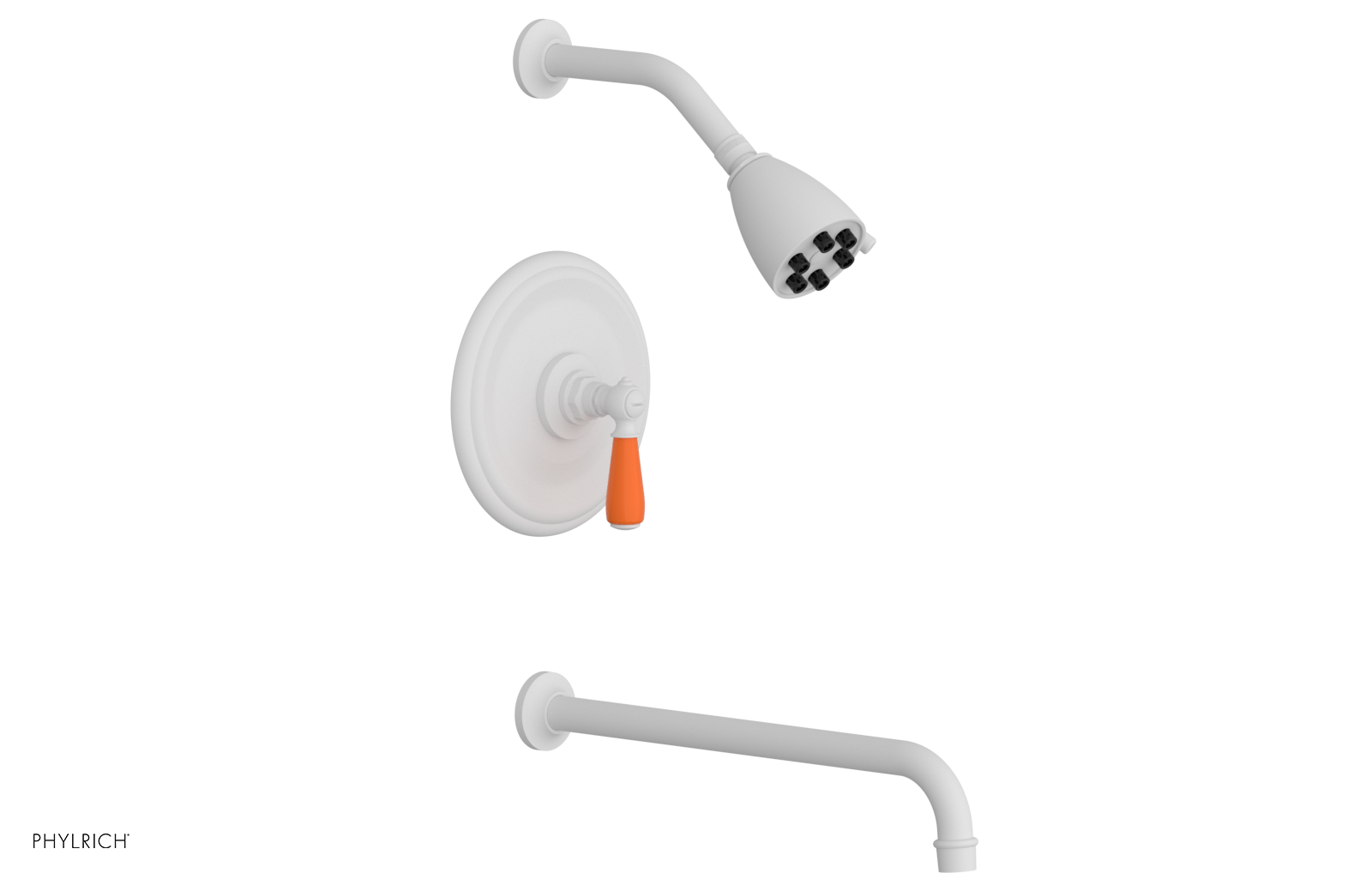 JAMESTOWN - 14" Pressure Balance Tub & Shower Set - Lever Handle with "Orange" Accents 165-27-14