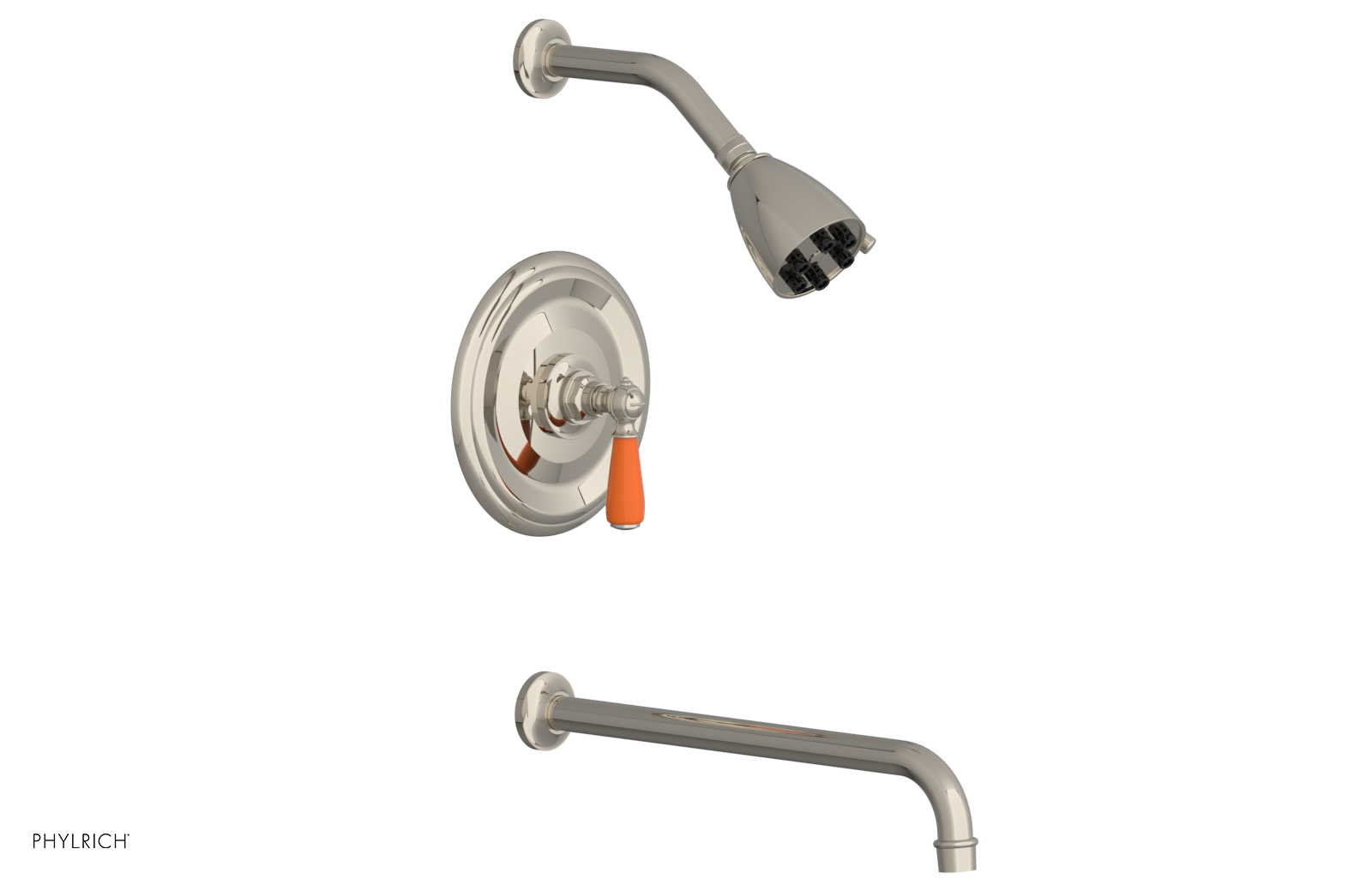 JAMESTOWN - 14" Pressure Balance Tub & Shower Set - Lever Handle with "Orange" Accents 165-27-14