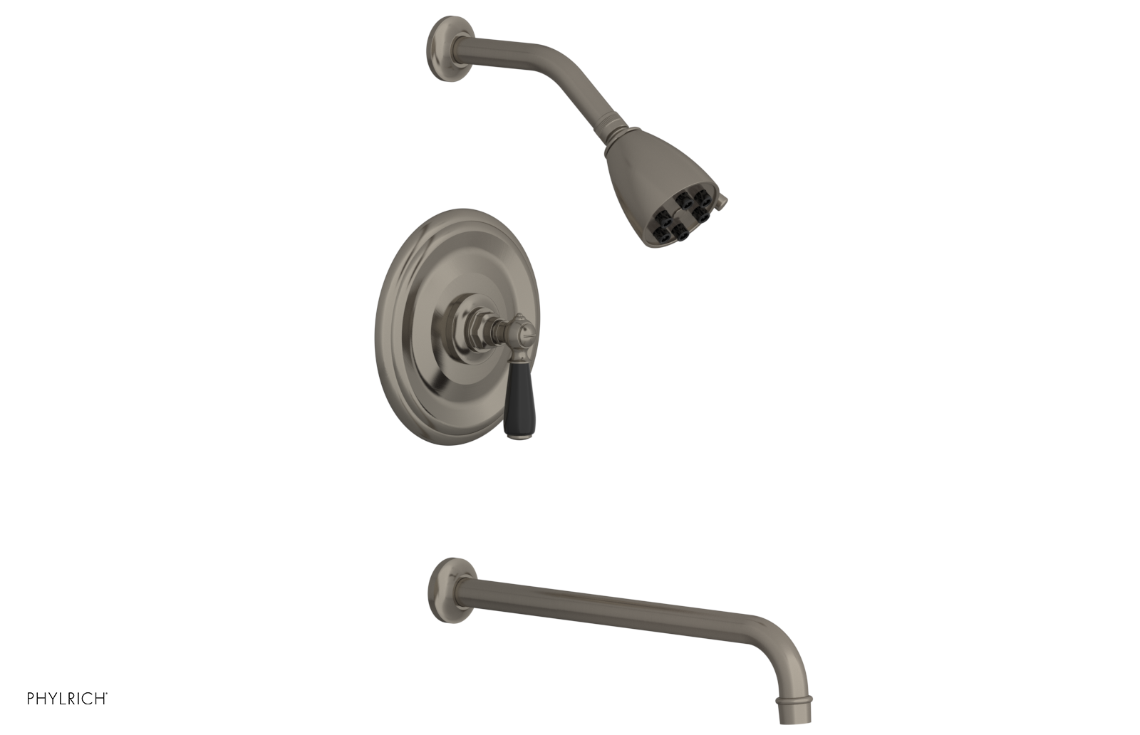 JAMESTOWN - 14" Pressure Balance Tub & Shower Set - Lever Handle with "Black" Accents 165-27-14
