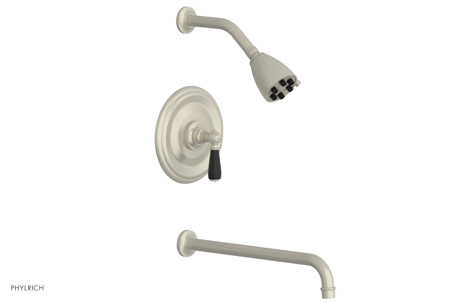 JAMESTOWN - 14" Pressure Balance Tub & Shower Set - Lever Handle with "Black" Accents 165-27-14