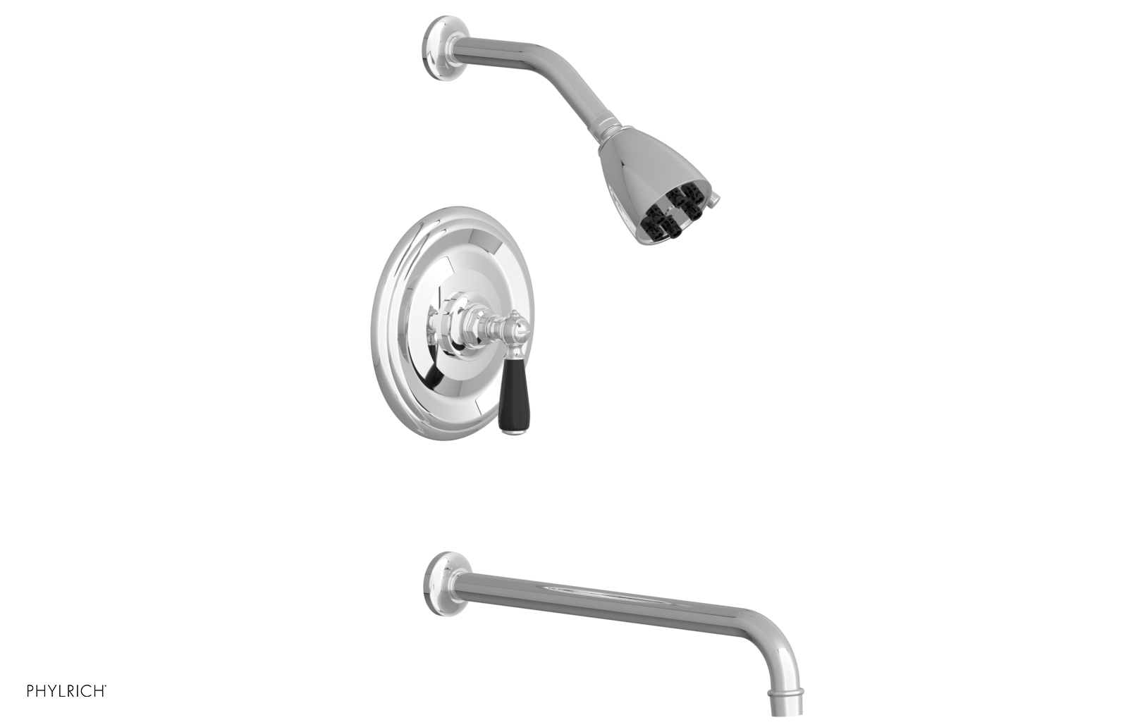 JAMESTOWN - 14" Pressure Balance Tub & Shower Set - Lever Handle with "Black" Accents 165-27-14