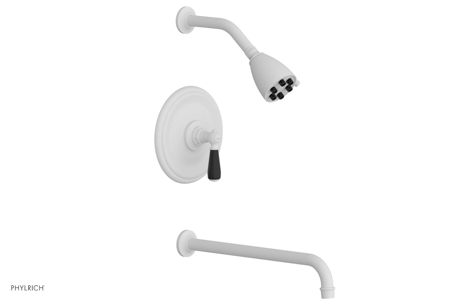 JAMESTOWN - 14" Pressure Balance Tub & Shower Set - Lever Handle with "Black" Accents 165-27-14