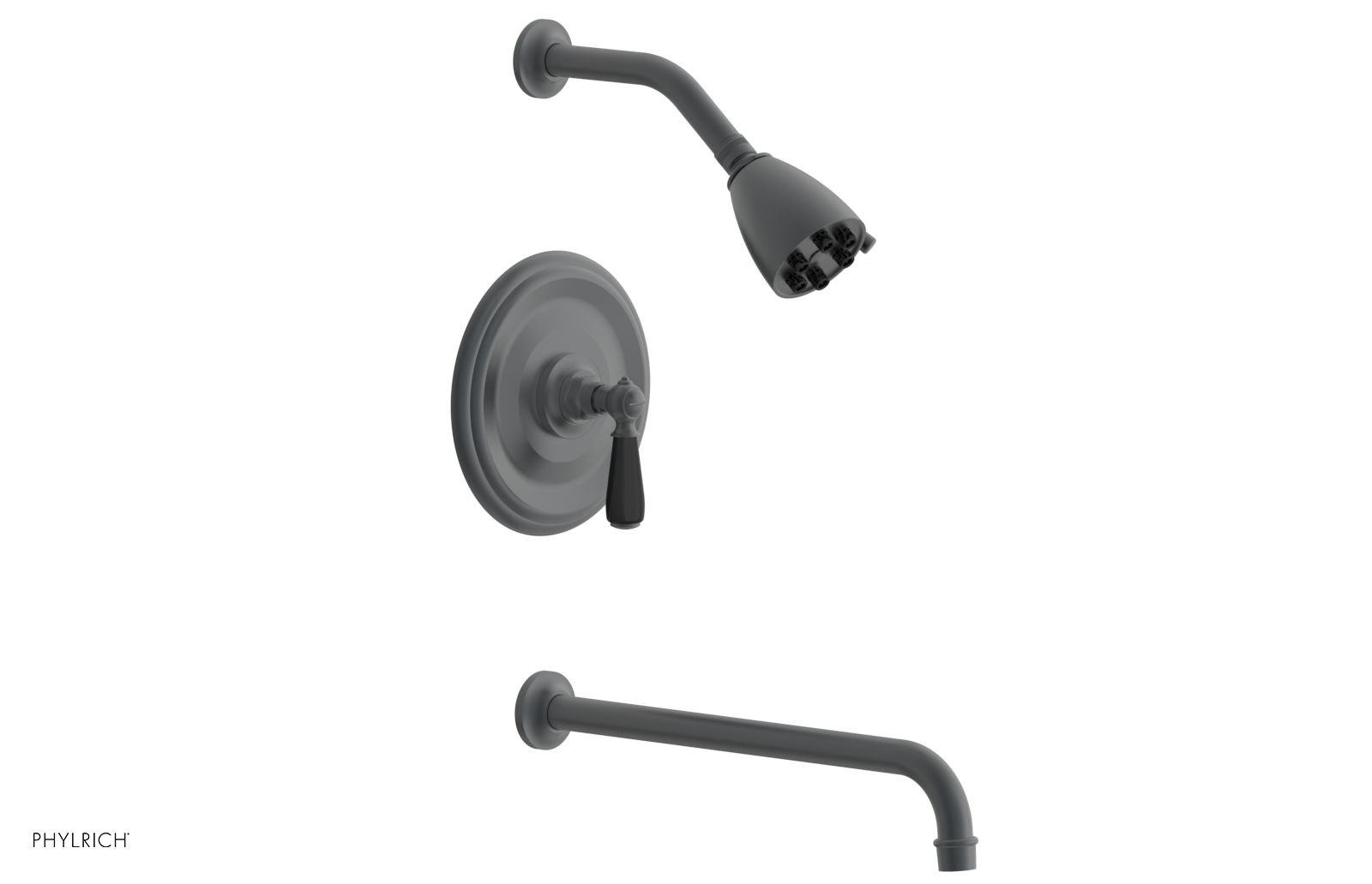 JAMESTOWN - 14" Pressure Balance Tub & Shower Set - Lever Handle with "Black" Accents 165-27-14