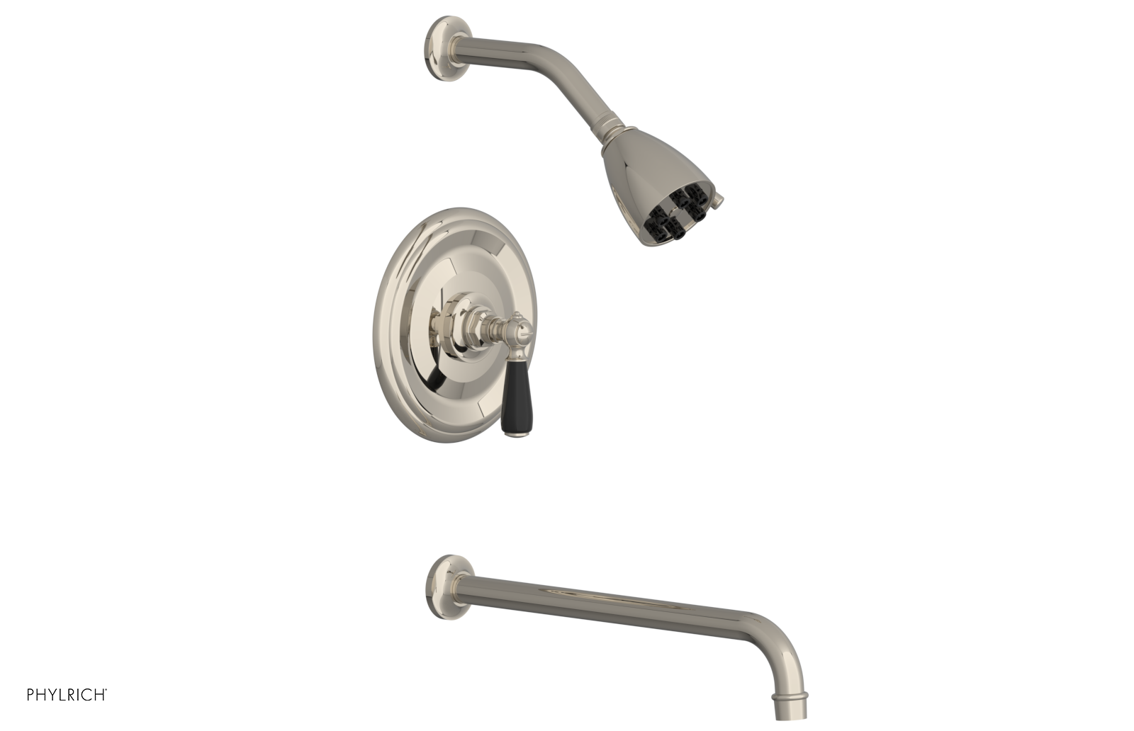JAMESTOWN - 14" Pressure Balance Tub & Shower Set - Lever Handle with "Black" Accents 165-27-14
