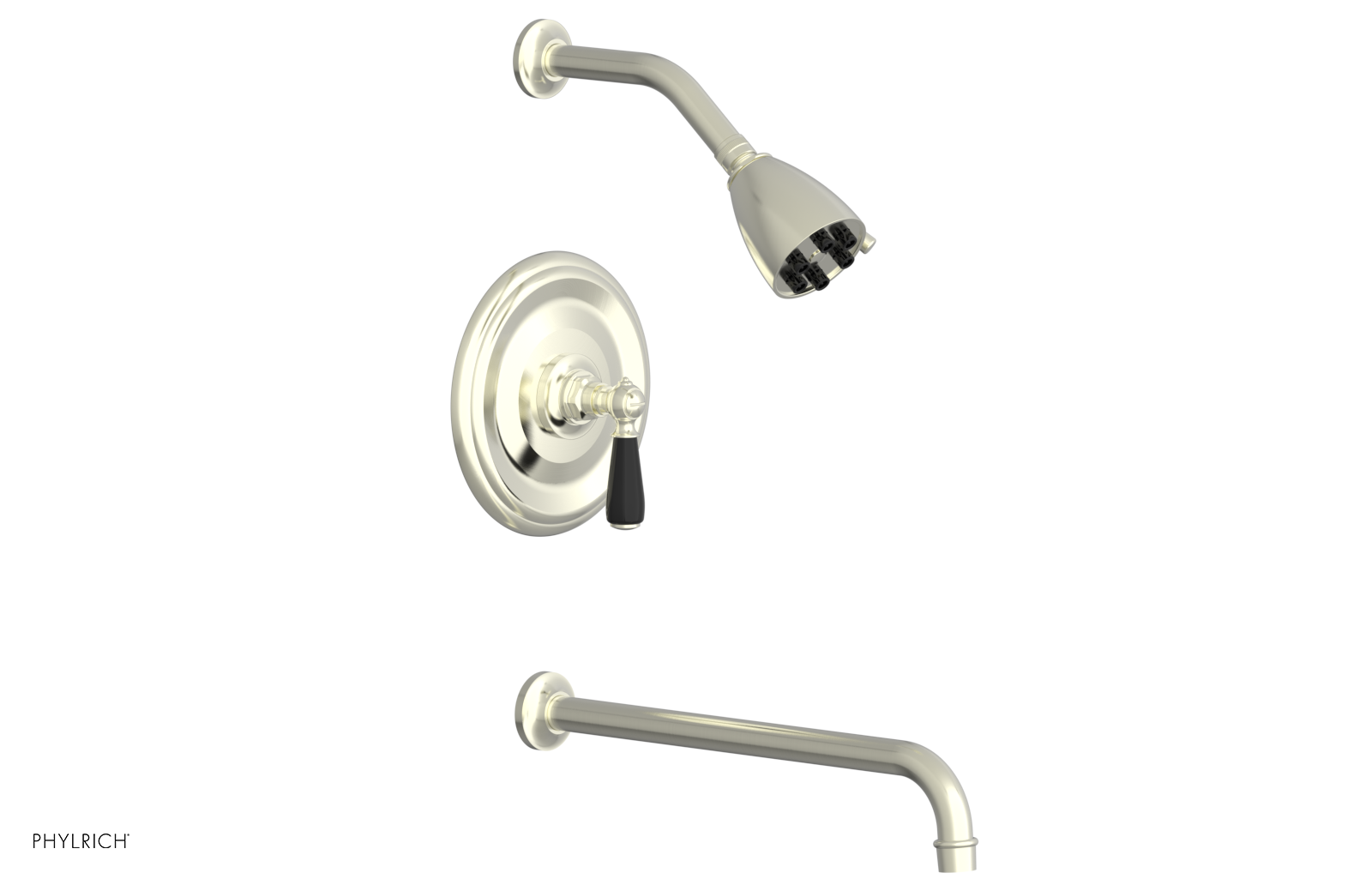 JAMESTOWN - 14" Pressure Balance Tub & Shower Set - Lever Handle with "Black" Accents 165-27-14