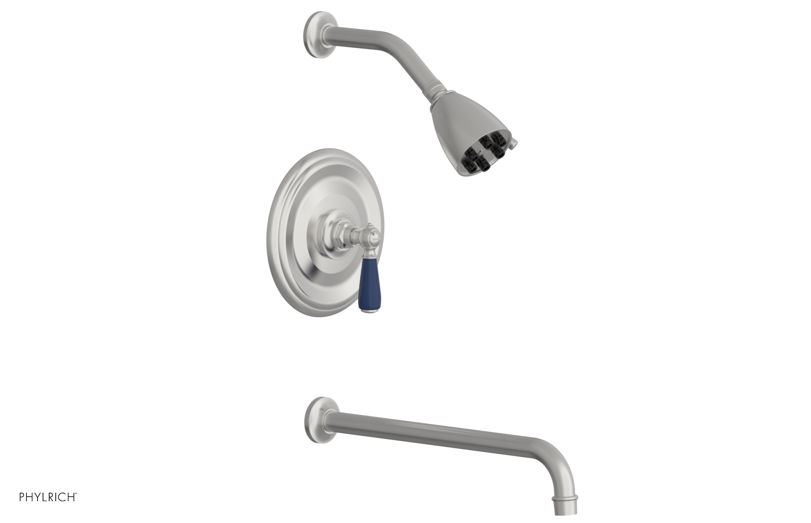 JAMESTOWN - 14" Pressure Balance Tub & Shower Set - Lever Handle with "Navy Blue" Accents 165-27-14