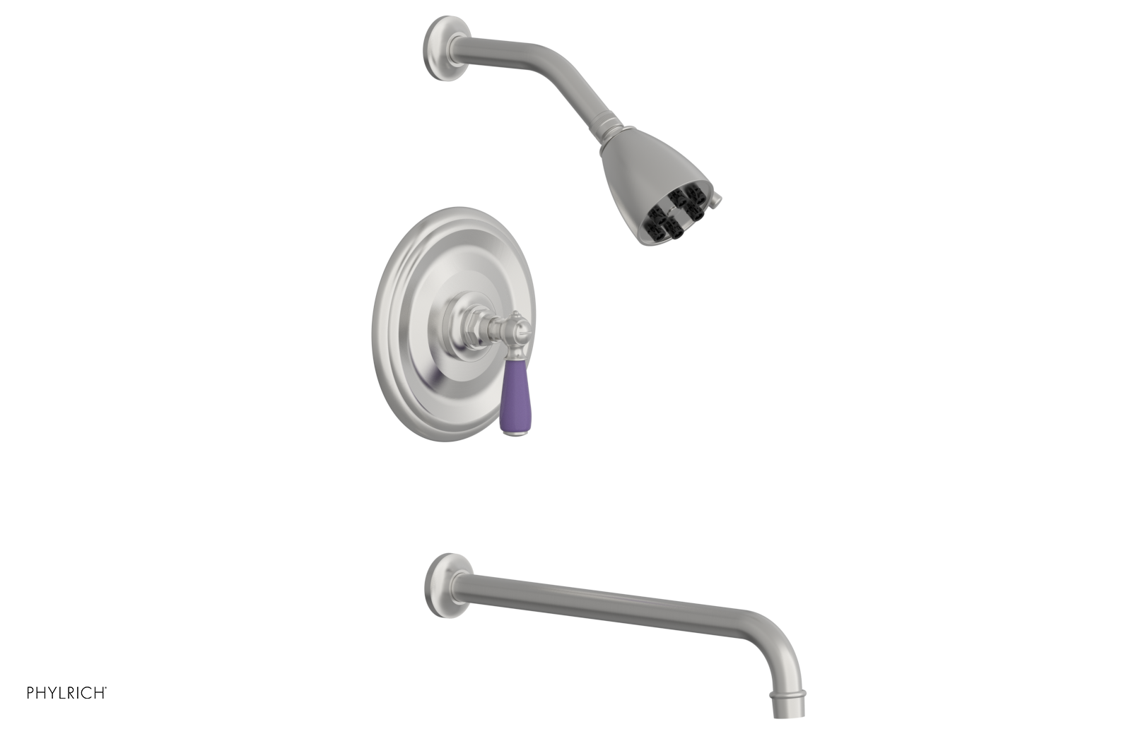 JAMESTOWN - 14" Pressure Balance Tub & Shower Set - Lever Handle with "Purple" Accents 165-27-14