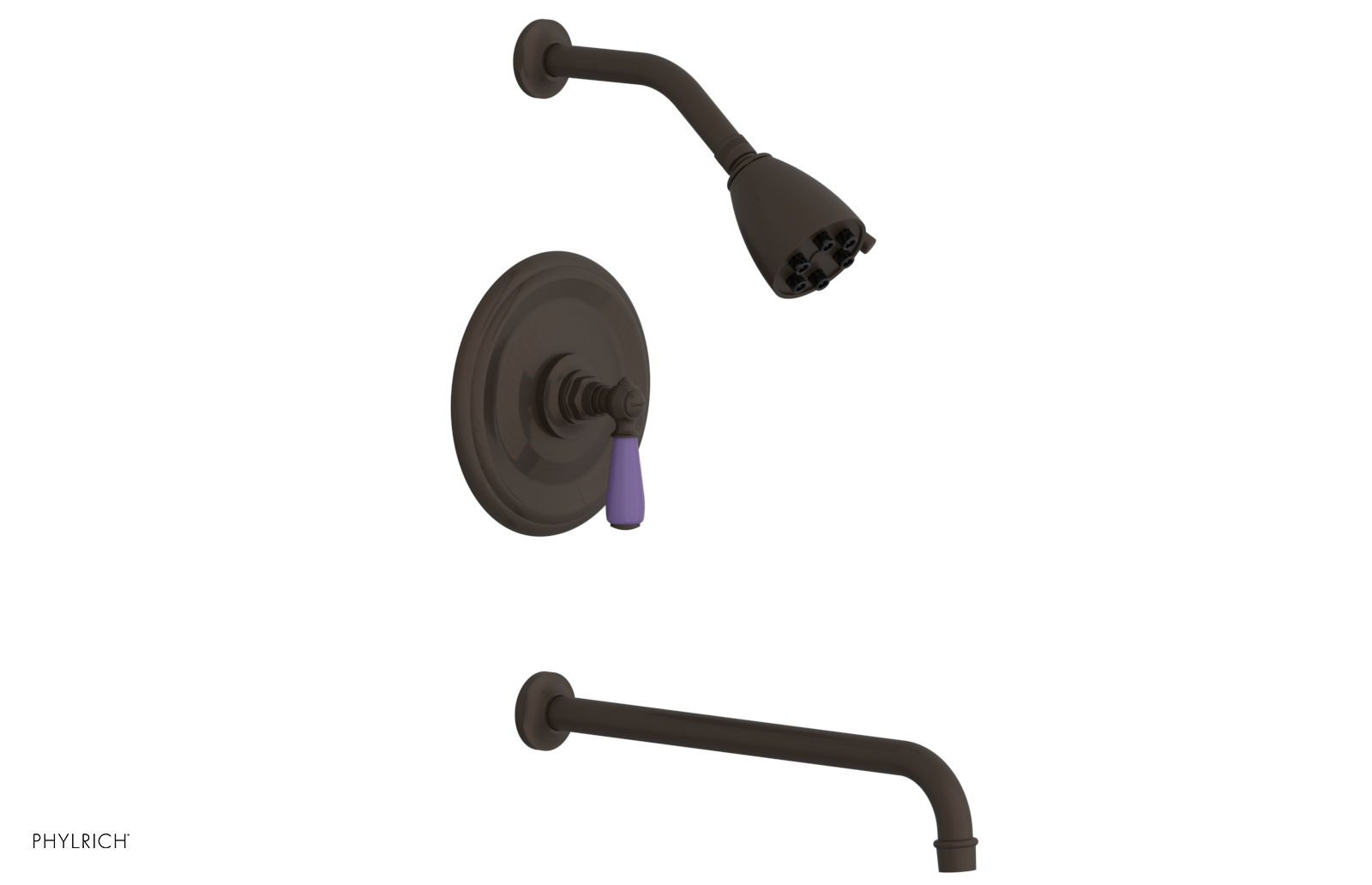 JAMESTOWN - 14" Pressure Balance Tub & Shower Set - Lever Handle with "Purple" Accents 165-27-14