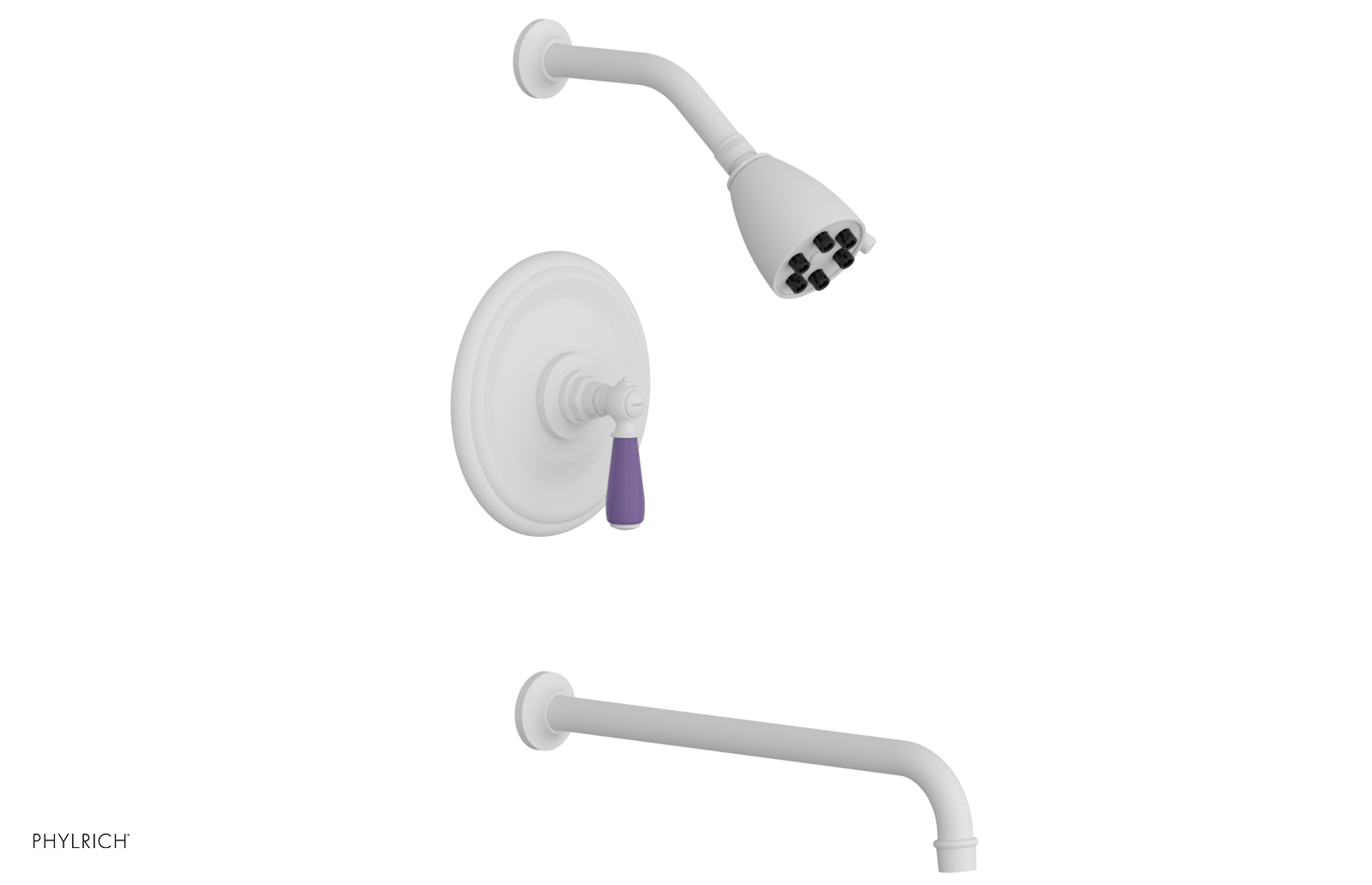 JAMESTOWN - 14" Pressure Balance Tub & Shower Set - Lever Handle with "Purple" Accents 165-27-14