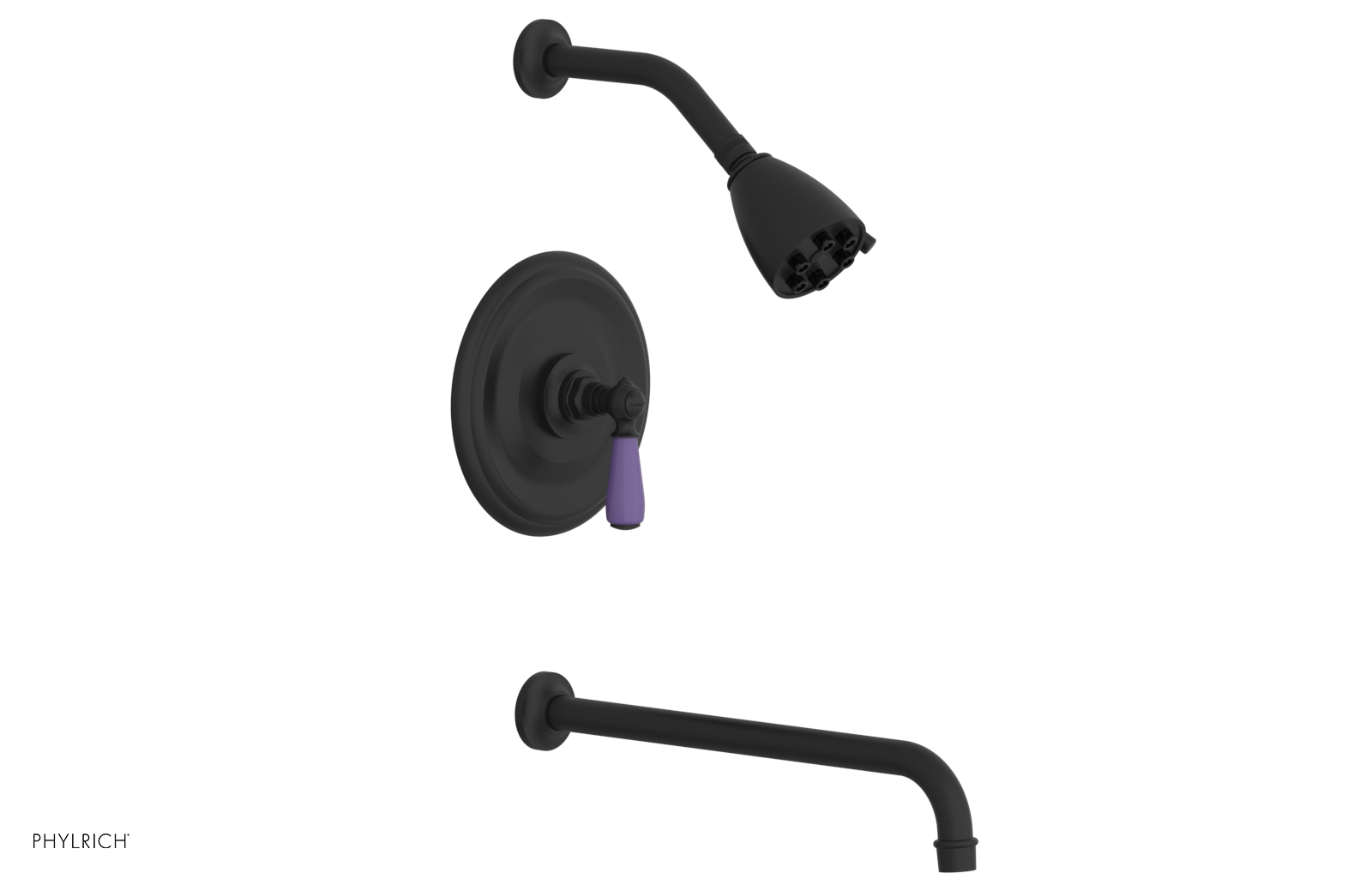 JAMESTOWN - 14" Pressure Balance Tub & Shower Set - Lever Handle with "Purple" Accents 165-27-14