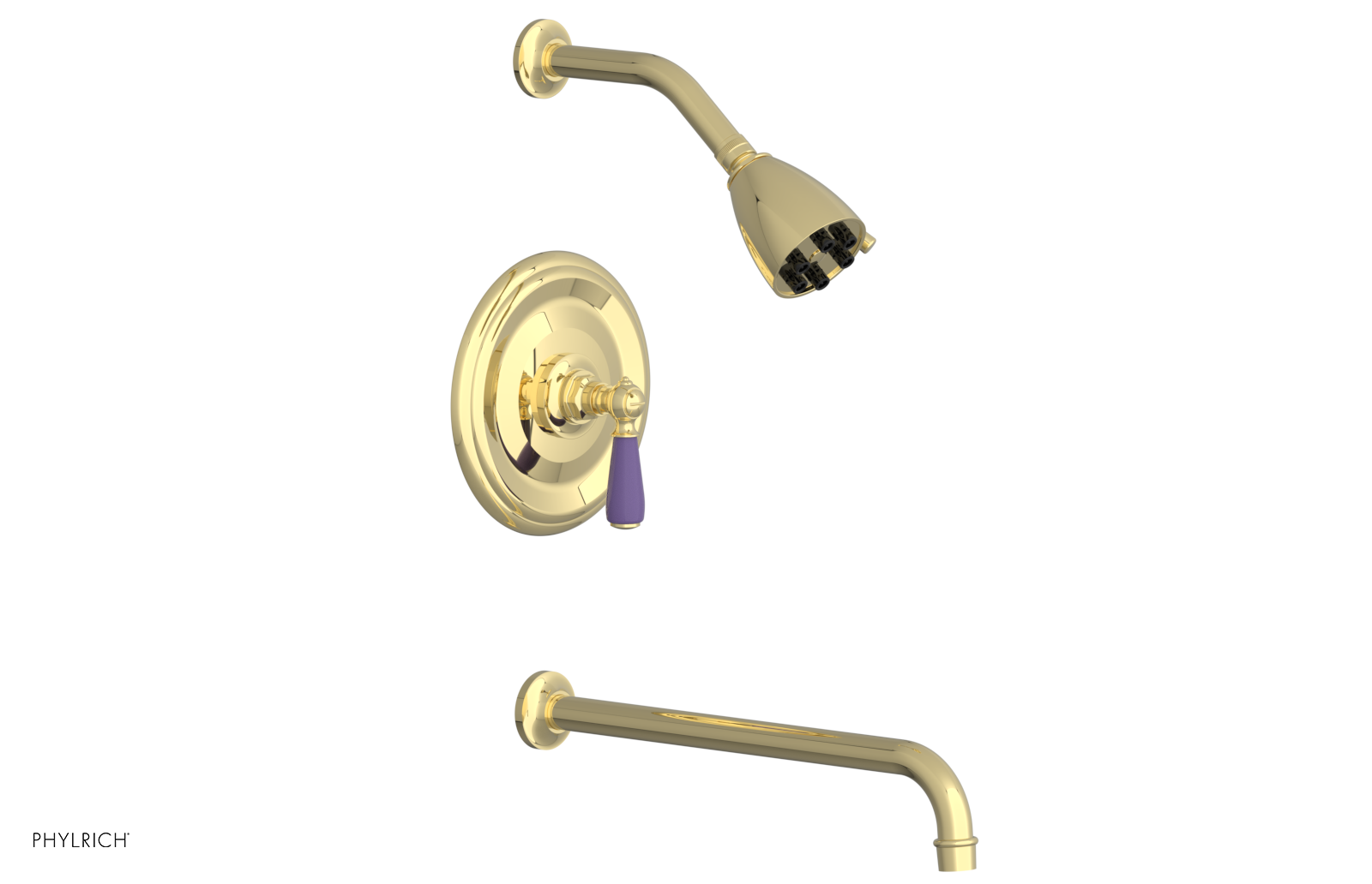 JAMESTOWN - 14" Pressure Balance Tub & Shower Set - Lever Handle with "Purple" Accents 165-27-14