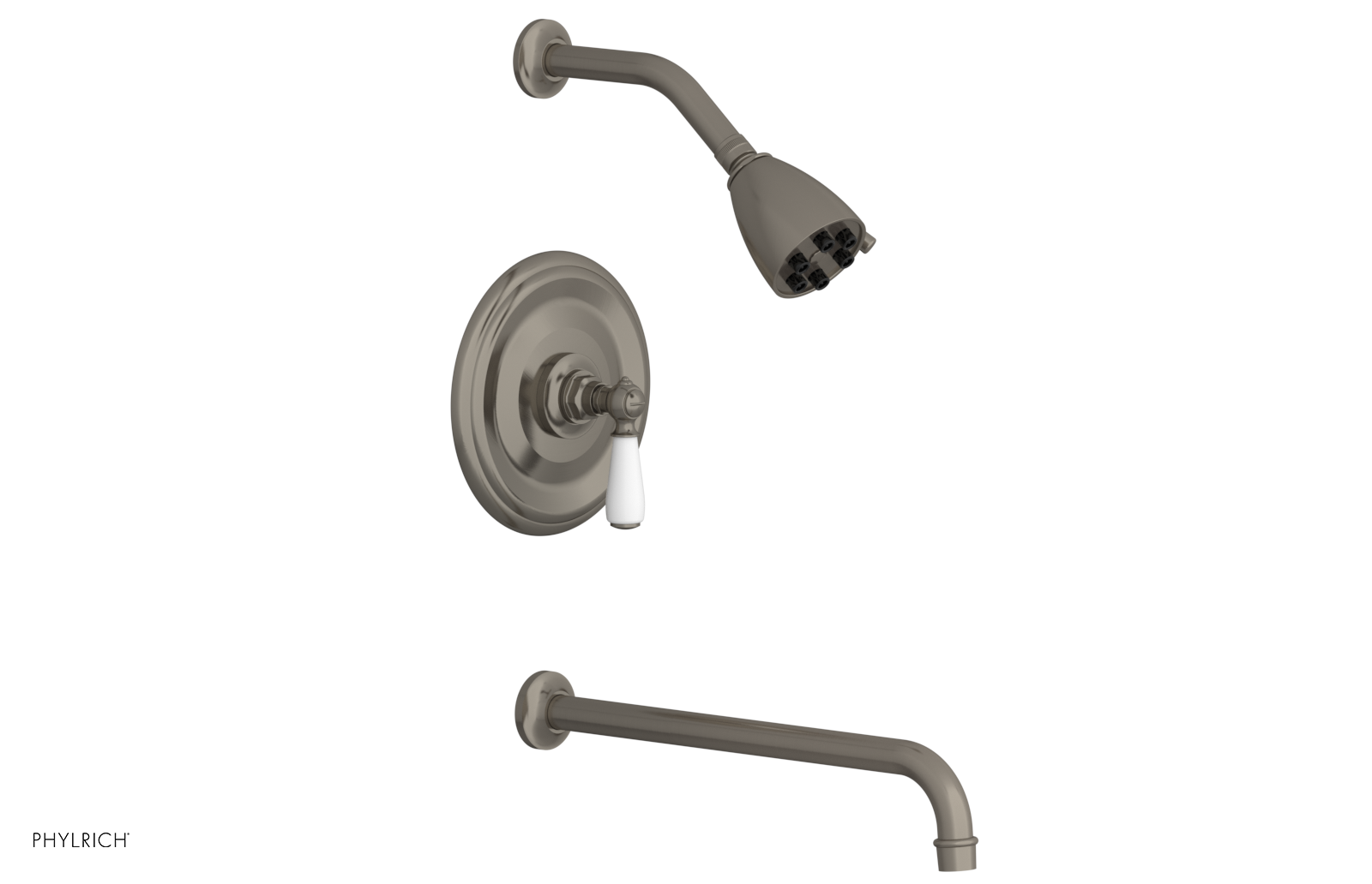 JAMESTOWN - 14" Pressure Balance Tub & Shower Set - Lever Handle with "White" Accents 165-27-14