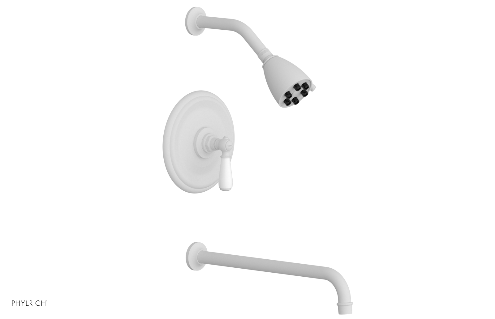 JAMESTOWN - 14" Pressure Balance Tub & Shower Set - Lever Handle with "White" Accents 165-27-14
