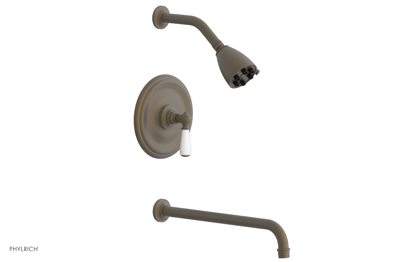 JAMESTOWN - 14" Pressure Balance Tub & Shower Set - Lever Handle with "White" Accents 165-27-14
