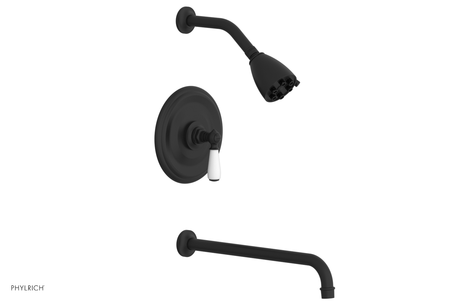 JAMESTOWN - 14" Pressure Balance Tub & Shower Set - Lever Handle with "White" Accents 165-27-14