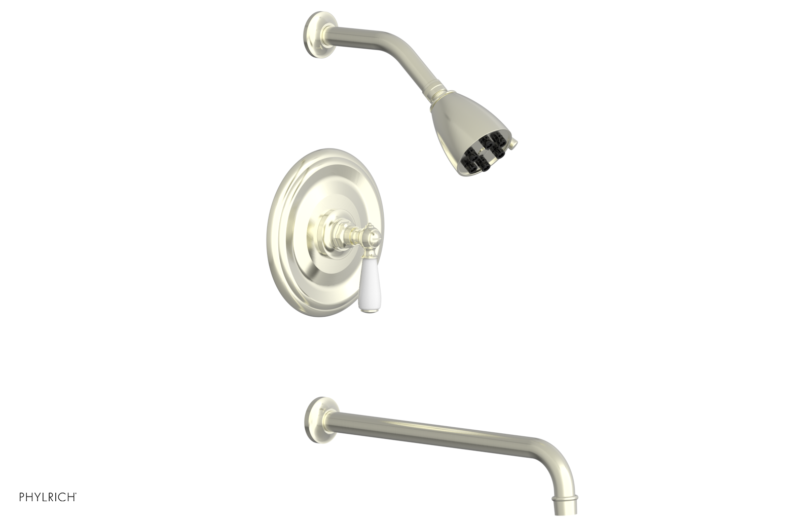 JAMESTOWN - 14" Pressure Balance Tub & Shower Set - Lever Handle with "White" Accents 165-27-14