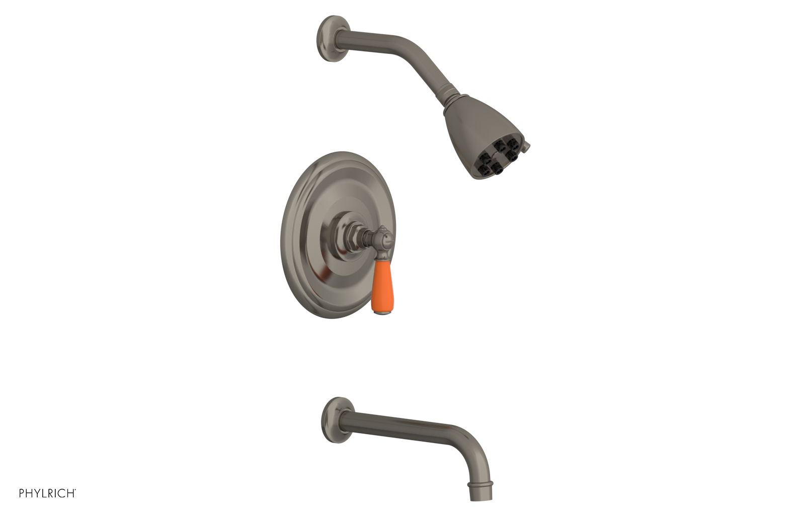 JAMESTOWN - Pressure Balance Tub & Shower Set - Lever Handle with "Orange" Accents 165-27