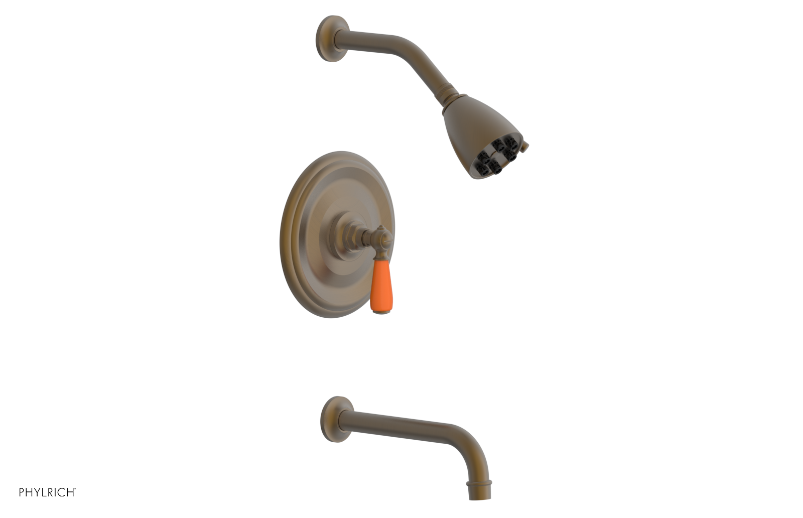 JAMESTOWN - Pressure Balance Tub & Shower Set - Lever Handle with "Orange" Accents 165-27