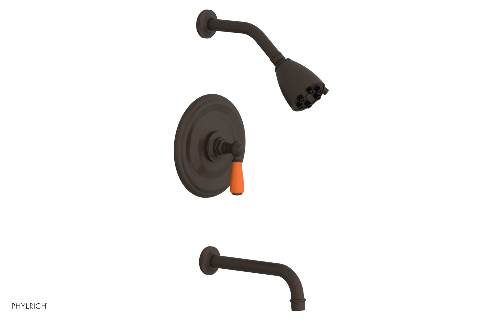 JAMESTOWN - Pressure Balance Tub & Shower Set - Lever Handle with "Orange" Accents 165-27