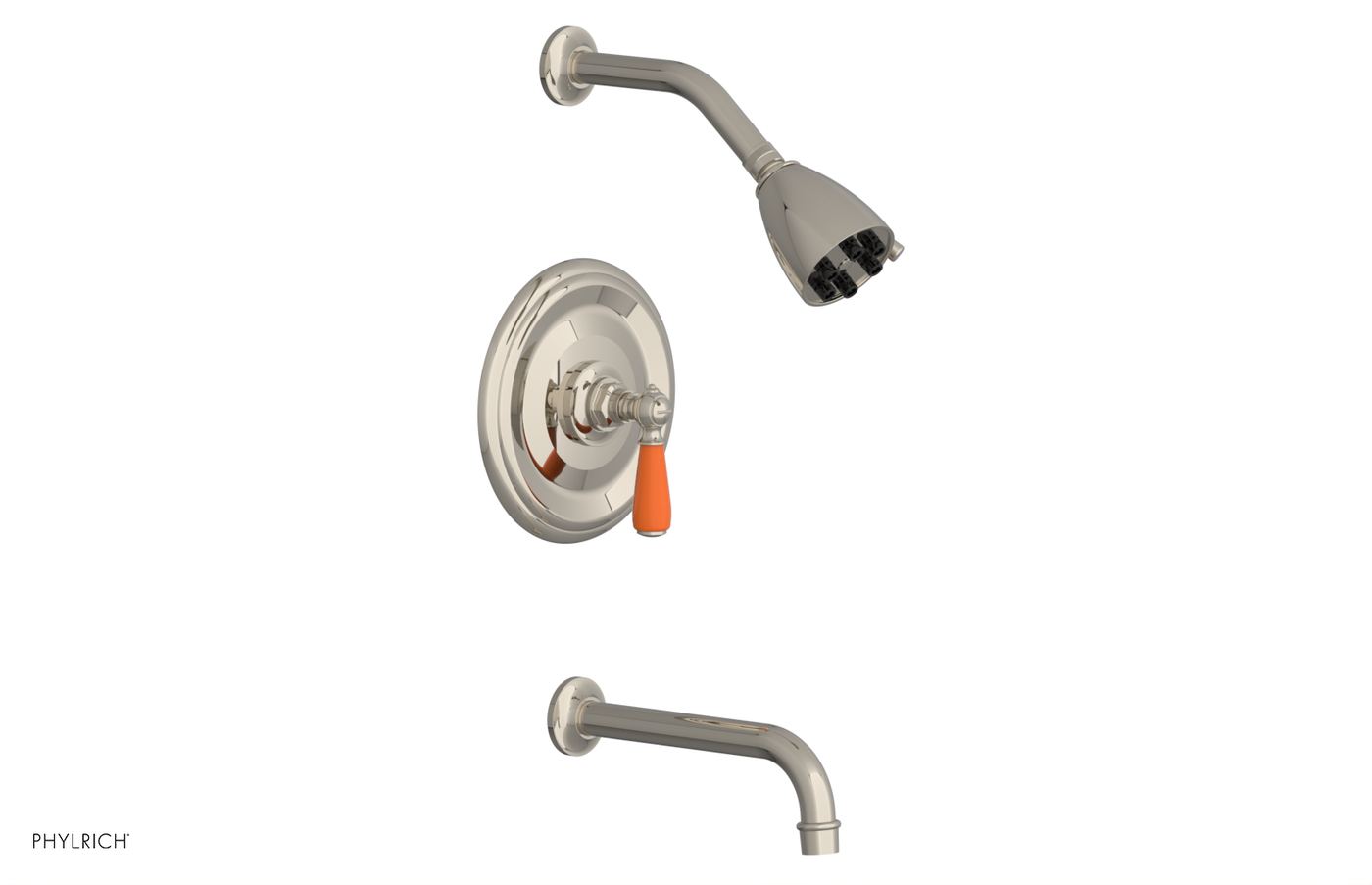 JAMESTOWN - Pressure Balance Tub & Shower Set - Lever Handle with "Orange" Accents 165-27