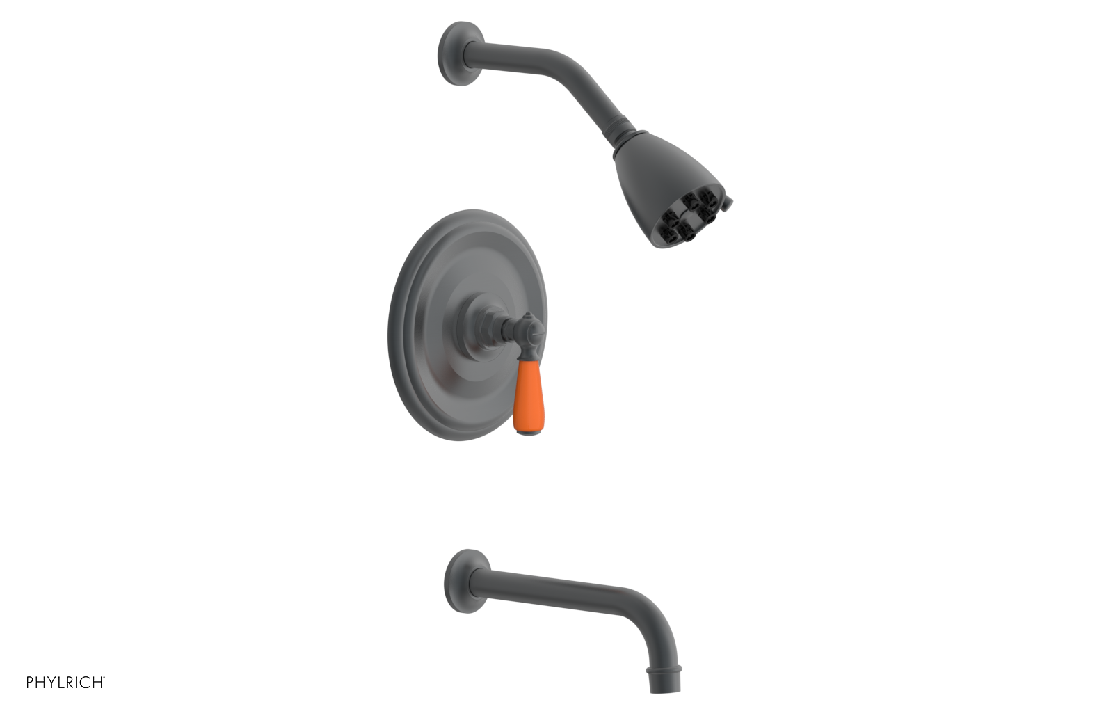 JAMESTOWN - Pressure Balance Tub & Shower Set - Lever Handle with "Orange" Accents 165-27