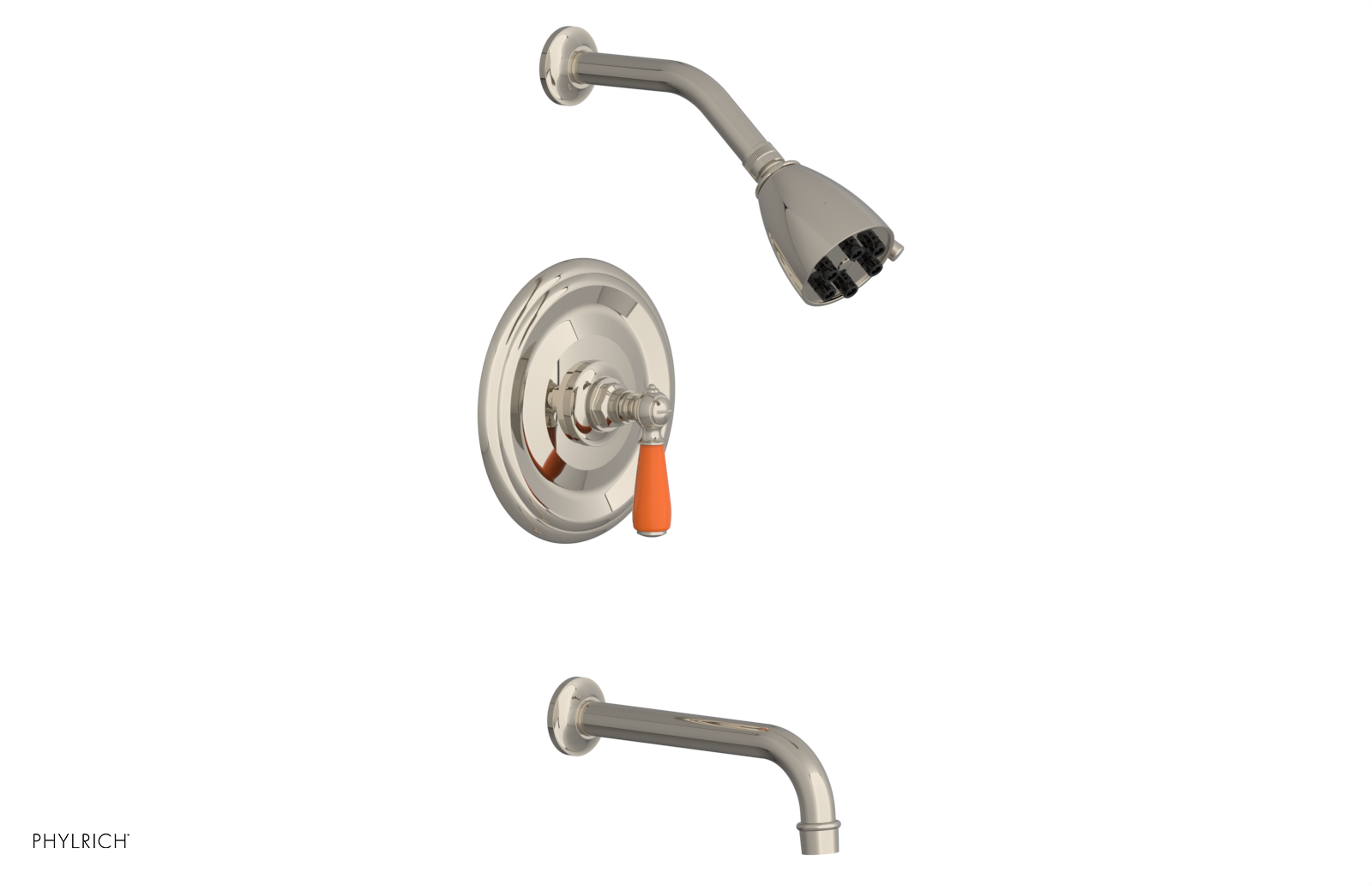 JAMESTOWN - Pressure Balance Tub & Shower Set - Lever Handle with "Orange" Accents 165-27